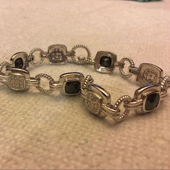 Set of three bracelets silver and black - Picture 2 of 4